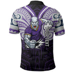 Custom Melbourne Storm Polo Shirt Lightning Warrior Polynesia Islander Rugby Mascot