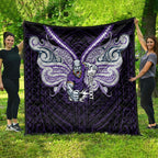 Custom Melbourne Storm Quilt Lightning Warrior Polynesia Islander Rugby Mascot