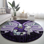 Custom Melbourne Storm Round Carpet Lightning Warrior Polynesia Islander Rugby Mascot