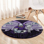 Custom Melbourne Storm Round Carpet Lightning Warrior Polynesia Islander Rugby Mascot