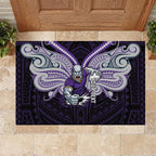 Custom Melbourne Storm Rubber Doormat Lightning Warrior Polynesia Islander Rugby Mascot