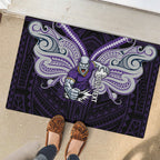 Custom Melbourne Storm Rubber Doormat Lightning Warrior Polynesia Islander Rugby Mascot