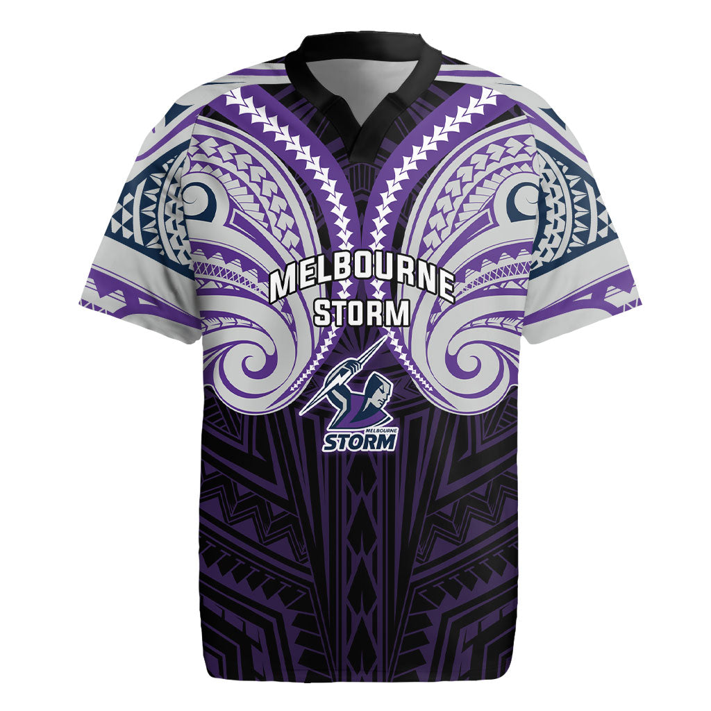 Custom Melbourne Storm Rugby Jersey Lightning Warrior Polynesia Islander Rugby Mascot