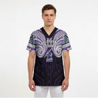 Custom Melbourne Storm Scrub Top Lightning Warrior Polynesia Islander Rugby Mascot
