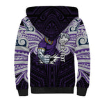 Custom Melbourne Storm Sherpa Hoodie Lightning Warrior Polynesia Islander Rugby Mascot