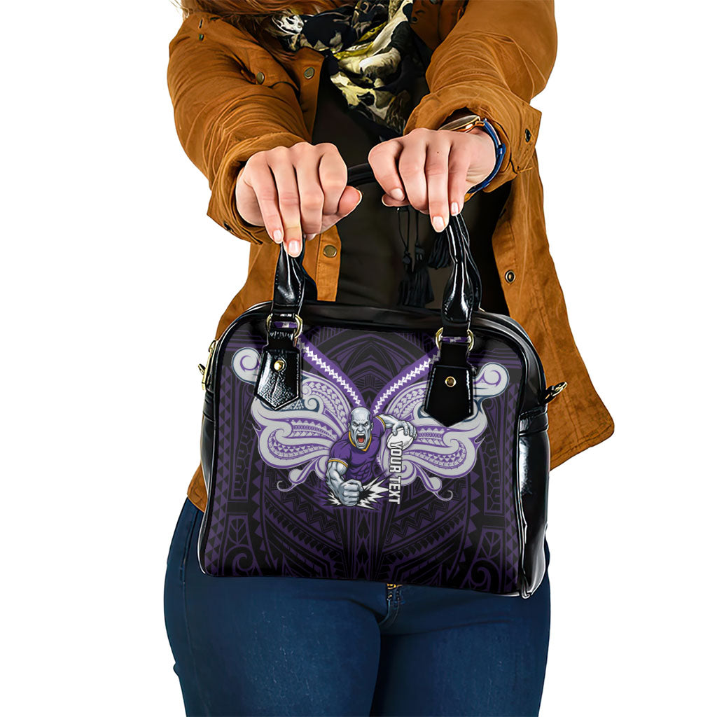 Custom Melbourne Storm Shoulder Handbag Lightning Warrior Polynesia Islander Rugby Mascot