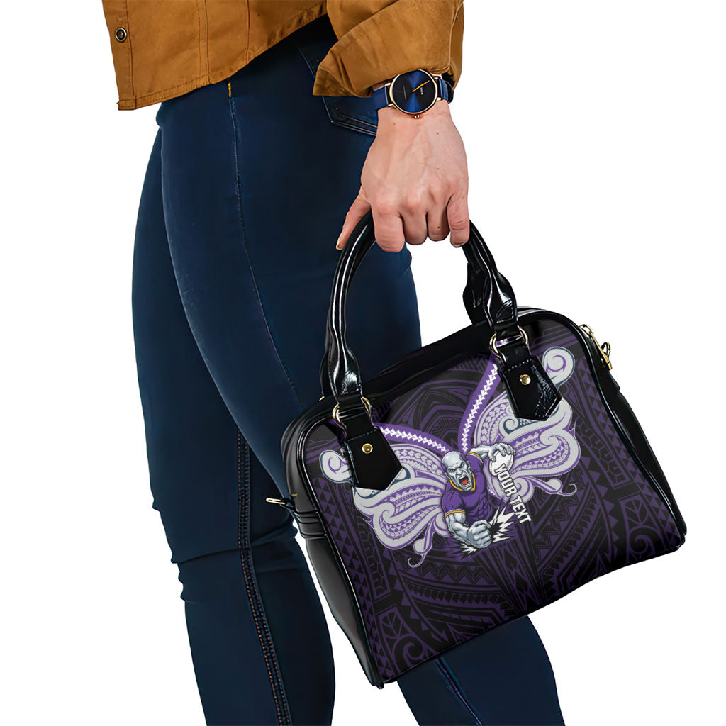 Custom Melbourne Storm Shoulder Handbag Lightning Warrior Polynesia Islander Rugby Mascot