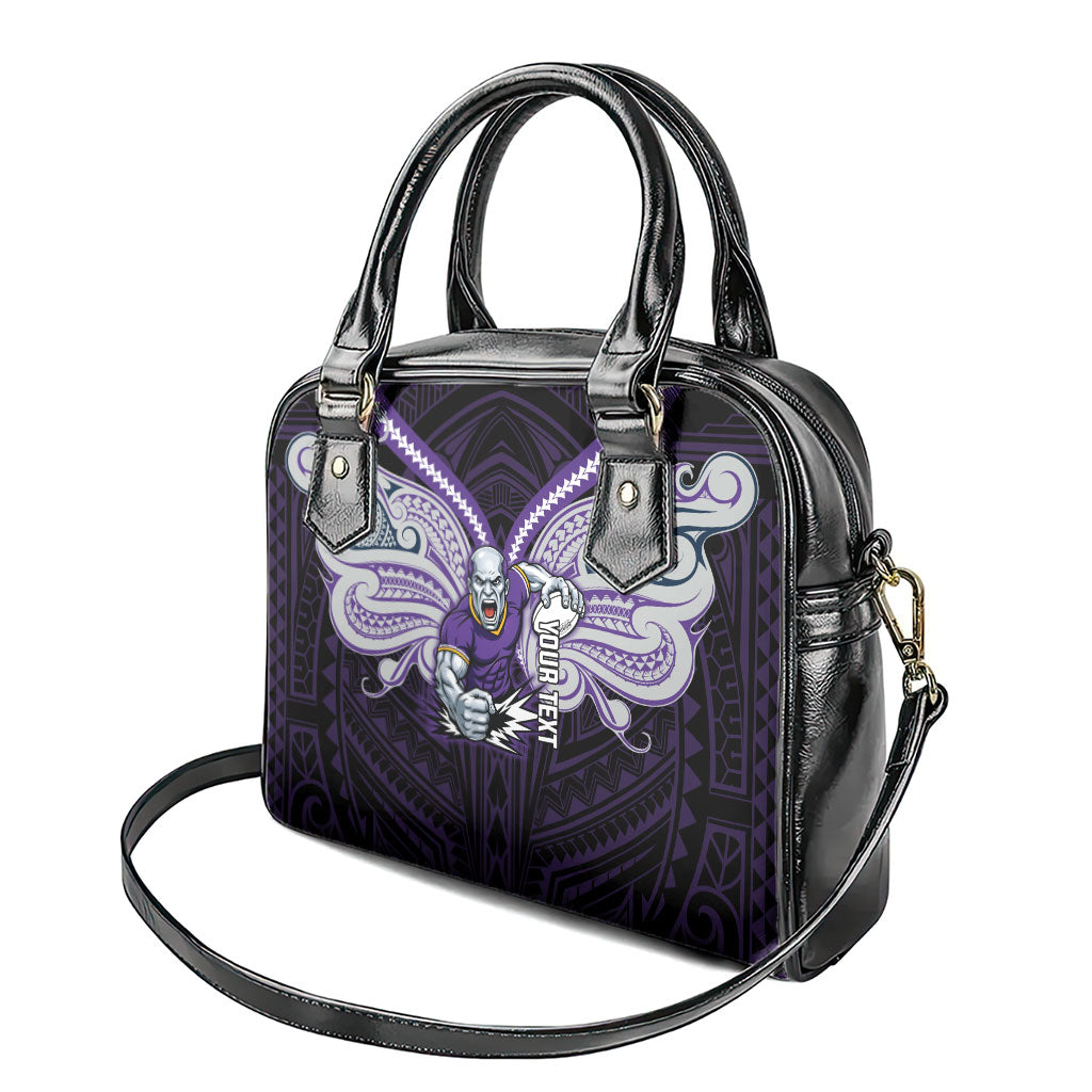 Custom Melbourne Storm Shoulder Handbag Lightning Warrior Polynesia Islander Rugby Mascot