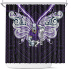 Custom Melbourne Storm Shower Curtain Lightning Warrior Polynesia Islander Rugby Mascot