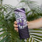 Custom Melbourne Storm Skinny Tumbler Lightning Warrior Polynesia Islander Rugby Mascot