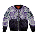 Custom Melbourne Storm Sleeve Zip Bomber Jacket Lightning Warrior Polynesia Islander Rugby Mascot