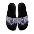 Custom Melbourne Storm Slide Sandals Lightning Warrior Polynesia Islander Rugby Mascot