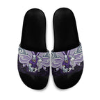 Custom Melbourne Storm Slide Sandals Lightning Warrior Polynesia Islander Rugby Mascot