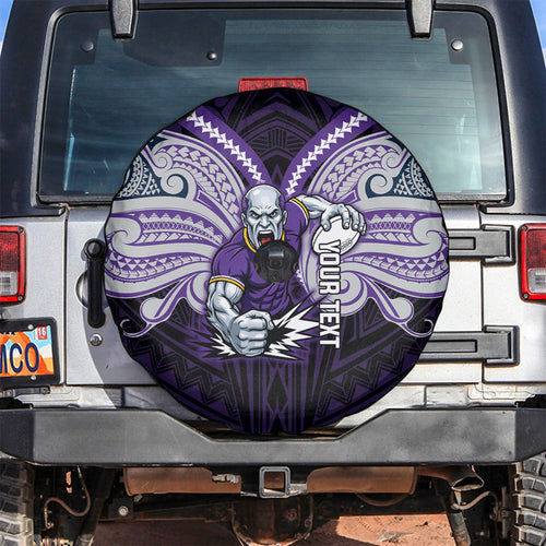 Custom Melbourne Storm Spare Tire Cover Lightning Warrior Polynesia Islander Rugby Mascot