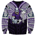 Custom Melbourne Storm Sweatshirt Lightning Warrior Polynesia Islander Rugby Mascot