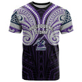 Custom Melbourne Storm T Shirt Lightning Warrior Polynesia Islander Rugby Mascot
