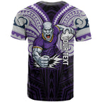 Custom Melbourne Storm T Shirt Lightning Warrior Polynesia Islander Rugby Mascot