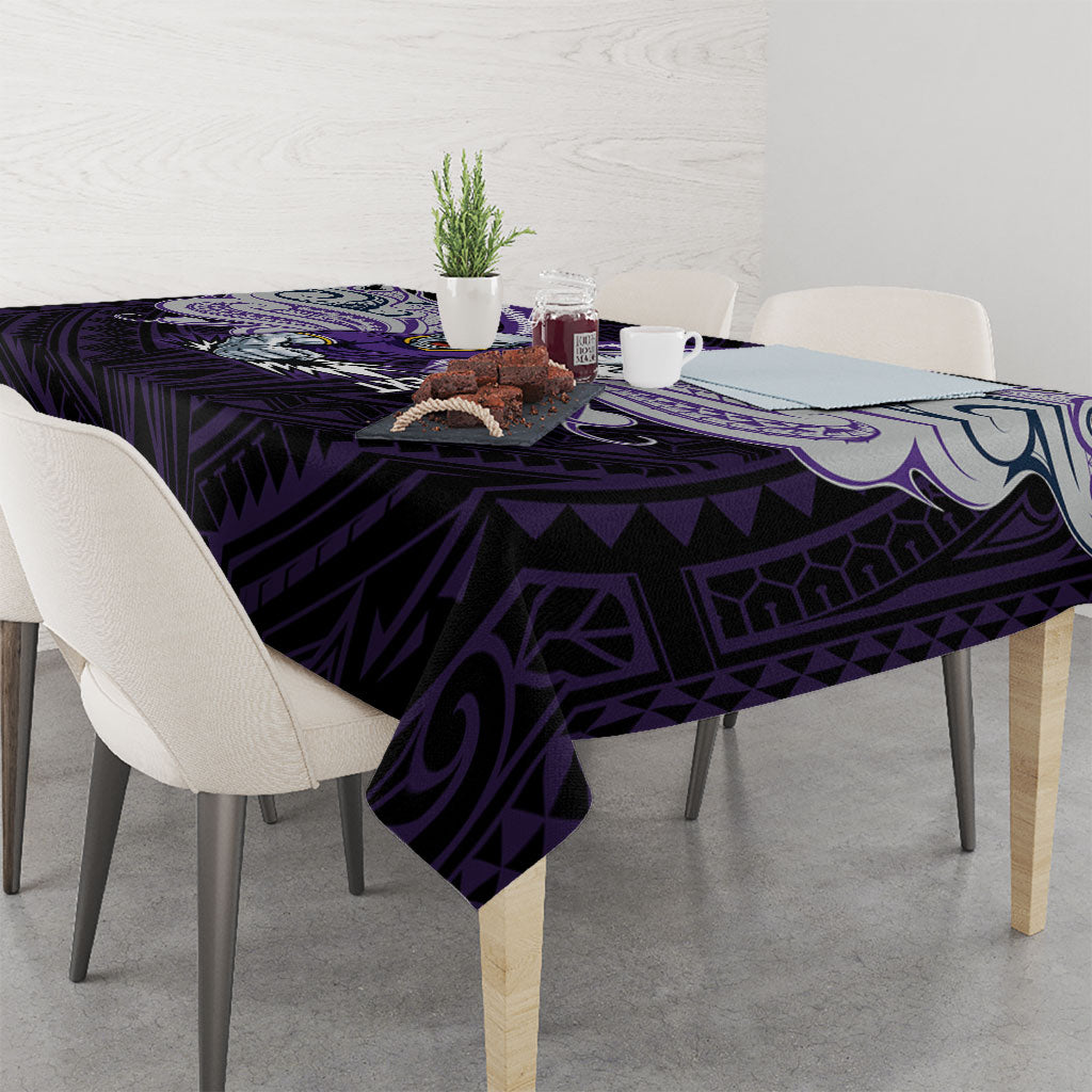 Custom Melbourne Storm Tablecloth Lightning Warrior Polynesia Islander Rugby Mascot