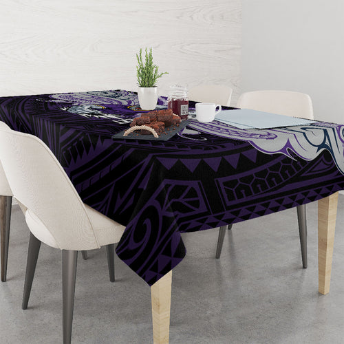 Custom Melbourne Storm Tablecloth Lightning Warrior Polynesia Islander Rugby Mascot