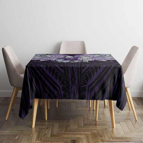 Custom Melbourne Storm Tablecloth Lightning Warrior Polynesia Islander Rugby Mascot