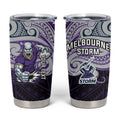 Custom Melbourne Storm Tumbler Cup Lightning Warrior Polynesia Islander Rugby Mascot
