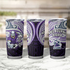 Custom Melbourne Storm Tumbler Cup Lightning Warrior Polynesia Islander Rugby Mascot