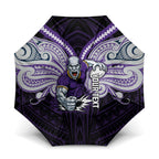 Custom Melbourne Storm Umbrella Lightning Warrior Polynesia Islander Rugby Mascot