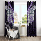 Custom Melbourne Storm Window Curtain Lightning Warrior Polynesia Islander Rugby Mascot