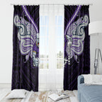 Custom Melbourne Storm Window Curtain Lightning Warrior Polynesia Islander Rugby Mascot