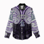 Custom Melbourne Storm Women Casual Shirt Lightning Warrior Polynesia Islander Rugby Mascot