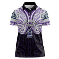 Custom Melbourne Storm Women Polo Shirt Lightning Warrior Polynesia Islander Rugby Mascot