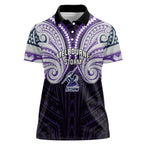 Custom Melbourne Storm Women Polo Shirt Lightning Warrior Polynesia Islander Rugby Mascot