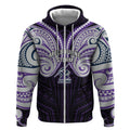 Custom Melbourne Storm Zip Hoodie Lightning Warrior Polynesia Islander Rugby Mascot