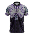 Custom Melbourne Storm Zipper Polo Shirt Lightning Warrior Polynesia Islander Rugby Mascot