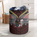 Custom Penrith Panthers Laundry Basket Black Panther Warrior Polynesia Islander Rugby Mascot