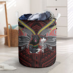 Custom Penrith Panthers Laundry Basket Black Panther Warrior Polynesia Islander Rugby Mascot