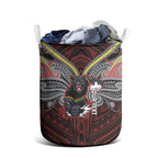 Custom Penrith Panthers Laundry Basket Black Panther Warrior Polynesia Islander Rugby Mascot