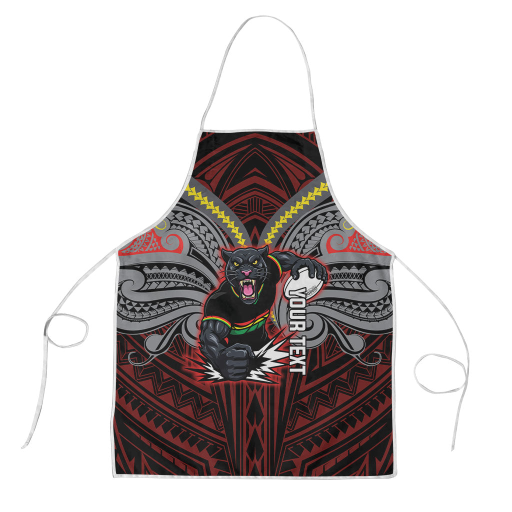 Custom Penrith Panthers Apron Black Panther Warrior Polynesia Islander Rugby Mascot
