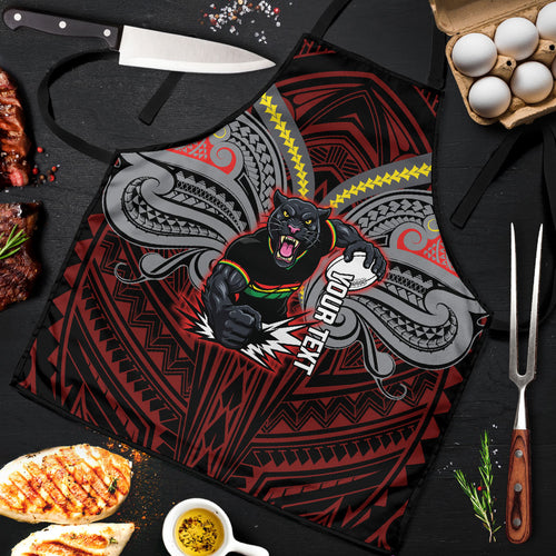 Custom Penrith Panthers Apron Black Panther Warrior Polynesia Islander Rugby Mascot