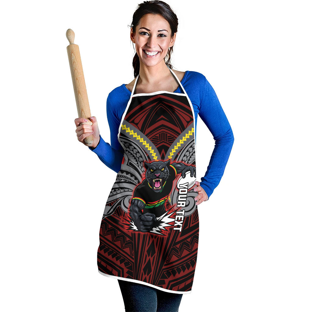 Custom Penrith Panthers Apron Black Panther Warrior Polynesia Islander Rugby Mascot