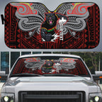 Custom Penrith Panthers Auto Sun Shade Black Panther Warrior Polynesia Islander Rugby Mascot