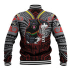 Custom Penrith Panthers Baseball Jacket Black Panther Warrior Polynesia Islander Rugby Mascot