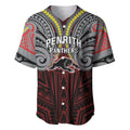 Custom Penrith Panthers Baseball Jersey Black Panther Warrior Polynesia Islander Rugby Mascot