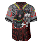 Custom Penrith Panthers Baseball Jersey Black Panther Warrior Polynesia Islander Rugby Mascot