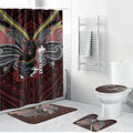 Custom Penrith Panthers Bathroom Set Black Panther Warrior Polynesia Islander Rugby Mascot