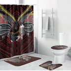Custom Penrith Panthers Bathroom Set Black Panther Warrior Polynesia Islander Rugby Mascot