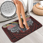 Custom Penrith Panthers Bathroom Set Black Panther Warrior Polynesia Islander Rugby Mascot
