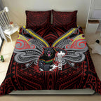 Custom Penrith Panthers Bedding Set Black Panther Warrior Polynesia Islander Rugby Mascot