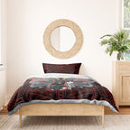 Custom Penrith Panthers Bedding Set Black Panther Warrior Polynesia Islander Rugby Mascot