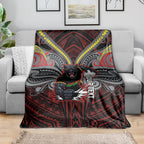 Custom Penrith Panthers Blanket Black Panther Warrior Polynesia Islander Rugby Mascot